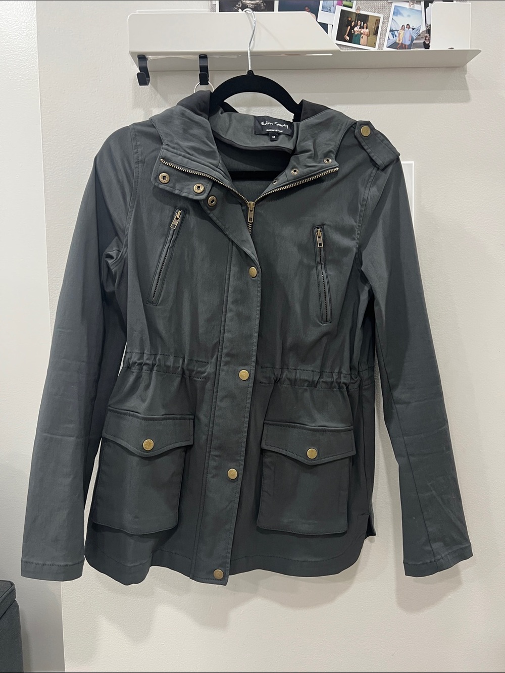 Eileen Fisher Gray Utility Jacket with Hood
